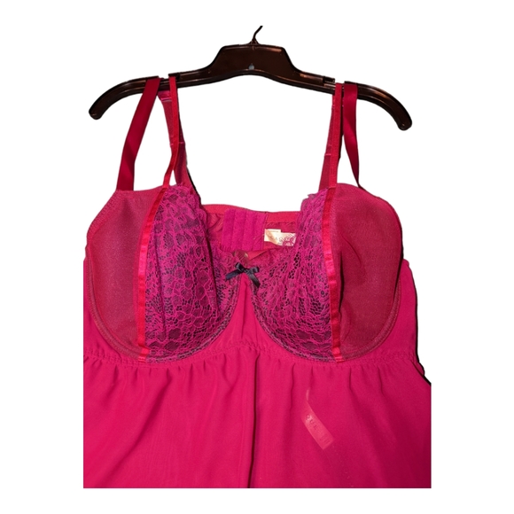 NWT Cacique 2 Pc. Lingerie Seriously Sexy Collection Hot Pink Plus Size 42dd - Picture 2 of 8
